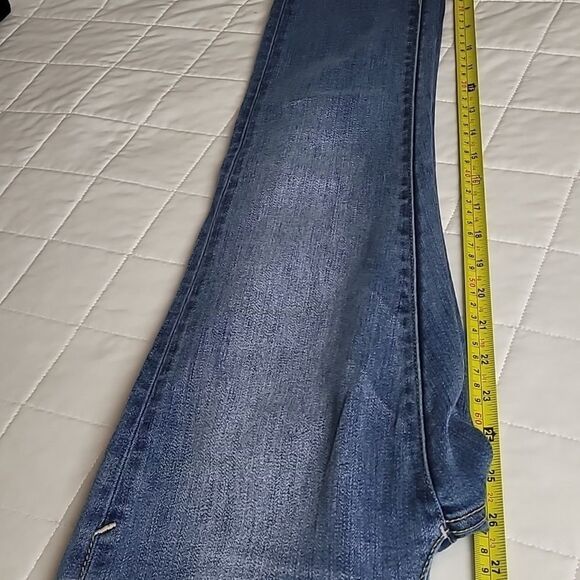 Anthropologie Pilcro Letterpress Script Jeans 25 stretch denim color block - Picture 8 of 10